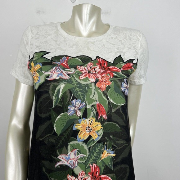 Desigual Dress Medium Floral Print T-Shirt Shift Pullover Short Sleeve - Picture 3 of 10